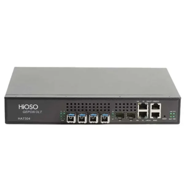 HIOSO HA7304 EPON OLT – 4 PON Ports + 4 SFP Uplink (PX20++)